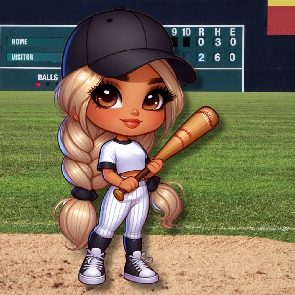 Diamonds & Dugout Divas CutiePie Girls 2026 12 Month Jan-Dec Calendar